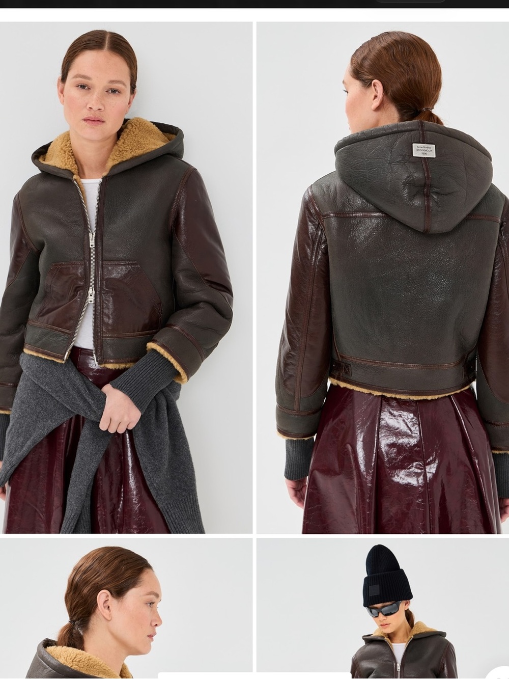 Acne Studios Brown Shearling Leather Jacket - Picture 9 of 14